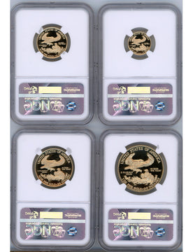 2014-W Gold Eagle Proof 4-Coin Year Set NGC PF70 Ed Moy Signed