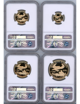 2016-W Gold Eagle Proof 4-Coin Set NGC PF70 Edmund Moy Signed