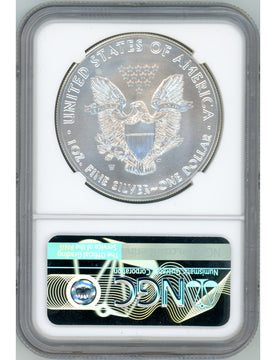 2018-W Burnished Silver Eagle NGC MS70 Ed Moy Signed