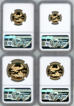 2018-W American Gold Eagle Proof 4-Coin Year Set NGC PF70 Ed Moy Signed