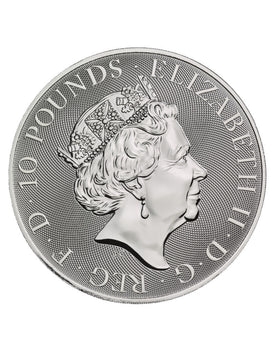 2019 10 oz British Silver Queens Beast Black Bull Coin