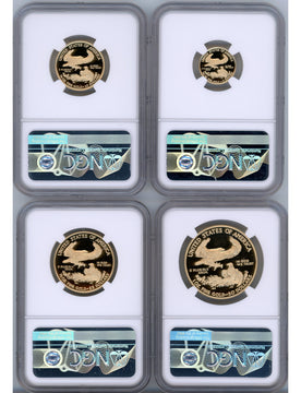 2020-W Gold Eagle Proof 4-Coin Year Set NGC PF70 Ed Moy Signed