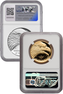 2021-W & 2022-P American Liberty High Relief 2-Coin Set NGC PF70 Harrigal