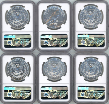 2021 Morgan Peace Dollar 6-pc Complete Set FDOI NGC MS70 Anna Cabral