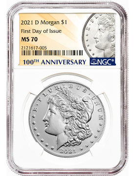 2021-D Morgan Dollar First Day of Issue NGC MS70