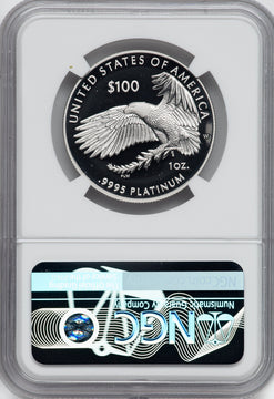 2022-W $100 One-Ounce Platinum Eagle Freedom of Speech FDI NGC PF70 Ron Harrigal Signed