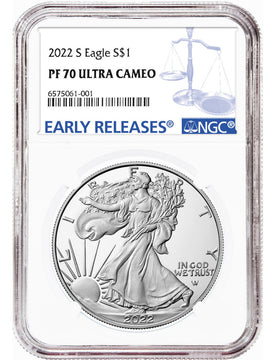 2022-S Proof Silver Eagle Early Releases NGC PF70UCAM