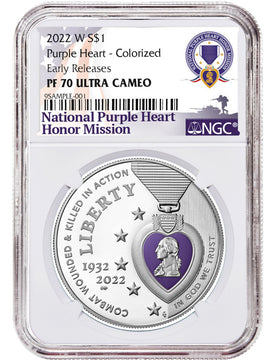 2022 National Purple Heart Hall of Honor Silver Dollar Proof ER NGC PF70