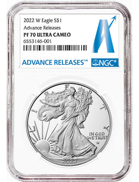 2022-W Silver Eagle Advanced Releases NGC PF70 Ultra Cameo