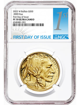 2022-W $50 Gold Buffalo First Day of Issue NGC PF70UCAM