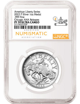 2022-P Proof American Liberty Silver Medal ANA Label NGC PF70