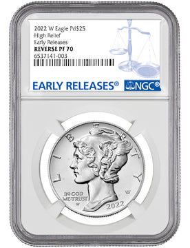 2022-W Palladium Reverse Proof Early Releases NGC PF70