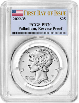 2022-W Palladium Reverse Proof First Day Issue PCGS PR70