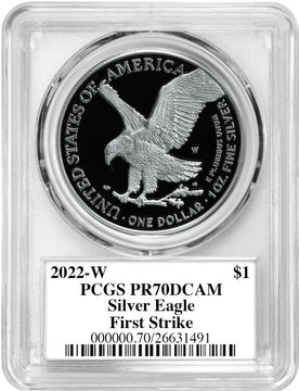 2022-W Silver Eagle First Strike PCGS PR70 Emily Damstra Signed