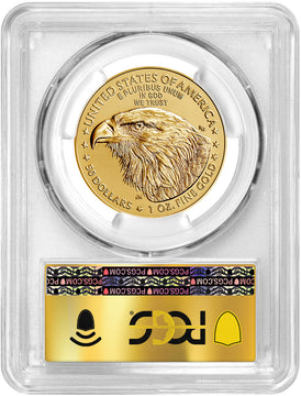 2023 $50 Gold Eagle First Strike Gold Foil Label PCGS MS70