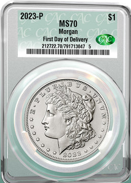 2023-P Morgan and Peace Silver Dollar 2pc Set Coin FDD CAC MS70