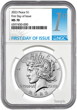 2023 Peace Silver Dollar First Day of Issue NGC MS70