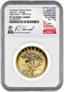 2023-W $100 American Liberty Series High Relief NGC PF70 Harrigal Signed