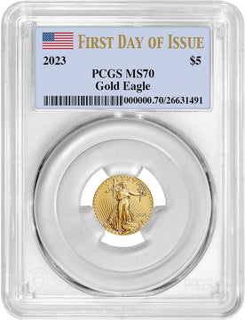 2023 $5 American Gold Eagle 1/10 oz PCGS MS70 First Day of Issue