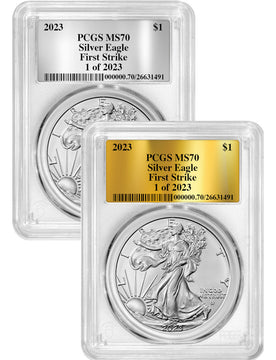 2023 Silver Eagle 2-Coin Set 1-2023 First Strike PCGS MS70