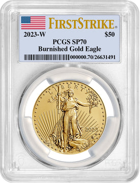 2023-W Burnished Gold Eagle First Strike PCGS SP70