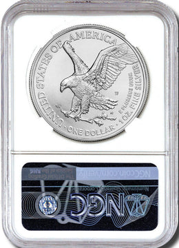 2023 W Burnished Silver Eagle First Day of Issue NGC MS70 Gaudioso Signed