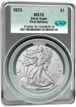 2023 American Silver Eagle First Delivery CAC MS70