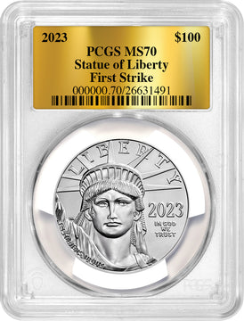 2023 $100 One-Ounce Platinum Liberty Eagle Statue FS PCGS MS70