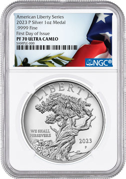 2023-P American Liberty Series 1 oz Silver Medal FDI NGC PF70
