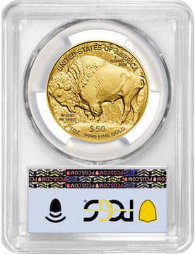 2024-W $50 One Ounce Gold Buffalo First Day of Issue Label PCGS PR70 DCAM