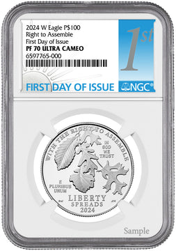 2024-W $100 One-Ounce Platinum Eagle Right to Assemble FDI NGC PF70