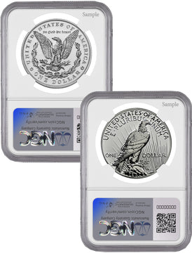 2024-S Morgan Peace Dollar 2-Coin Reverse Proof Set AR NGC PF70