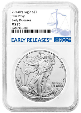 2024(P) Silver Eagle Star Privy Early Releases NGC MS70