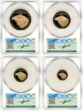 2025-W Proof Gold Eagle 4-Coin Set AD CAC PR70DCAM Founders