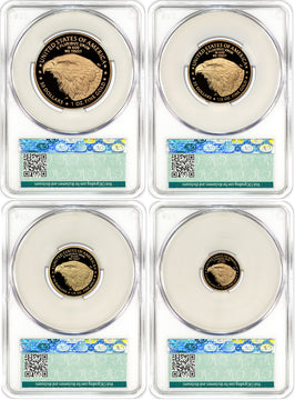 2025-W Proof Gold Eagle 4-Coin Set AD CAC PR70DCAM