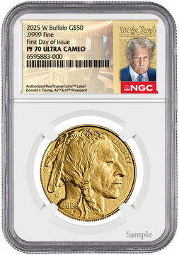 2025-W 1 oz Proof Gold Buffalo FDI NGC PF70 "We The People" Label