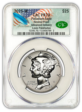 2025-W $25 Palladium High Relief Reverse Proof AD CAC PR70 Founders