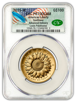 2025-W American Liberty Series Gold High Relief AD CACG PF70 Founders