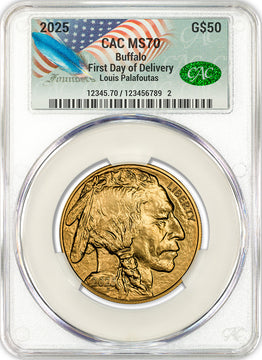 2025 1 oz Gold Buffalo FDD CAC MS70 Founders Label