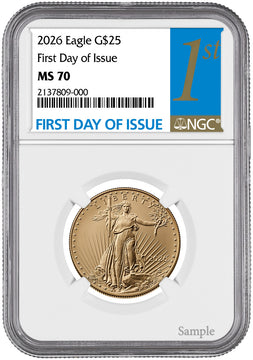 2026 1/2 oz American Gold Eagle First Day of Issue NGC MS70