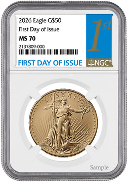 2026 1 oz American Gold Eagle First Day of Issue NGC MS70