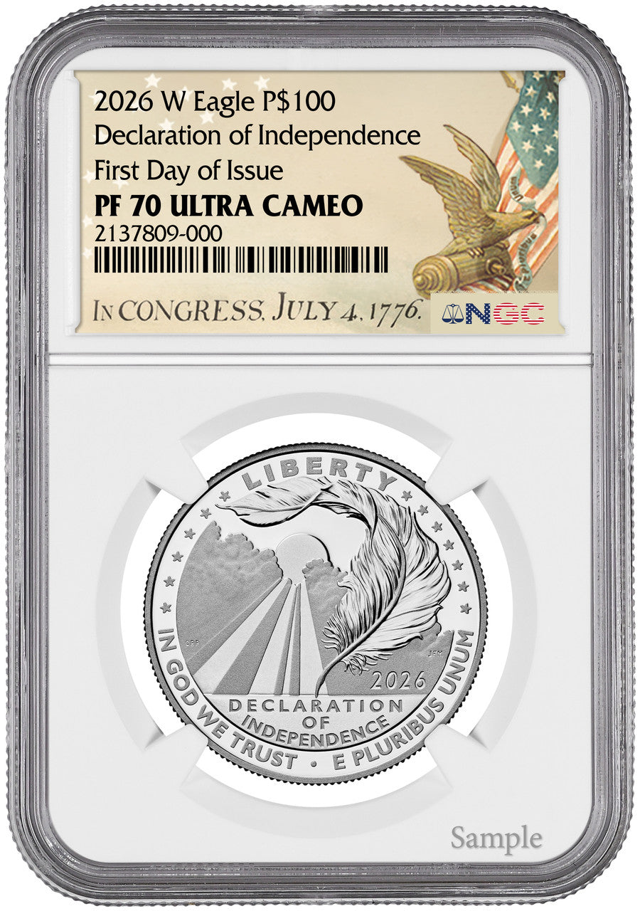2026-W $100 Platinum Eagle Declaration of Independence Canon FDI