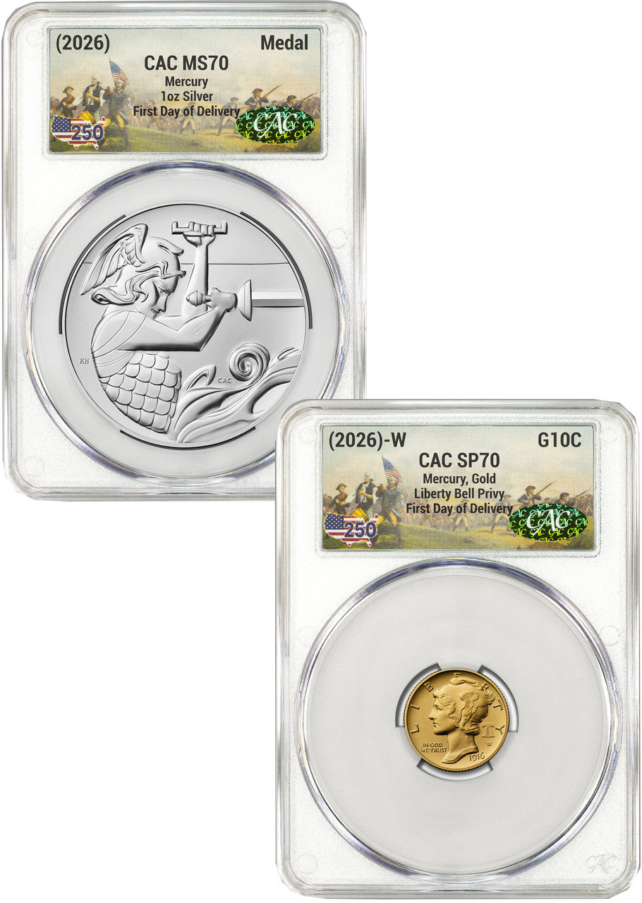 2026-W (P) Mercury Gold Silver Set FDD CAC MS70/SP70 | LCR Coin