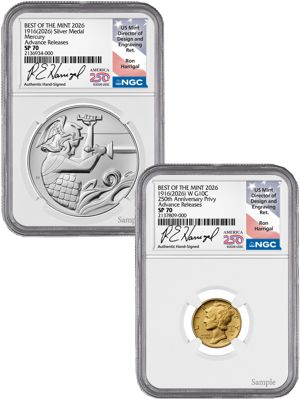 2026-W (P) Mercury Gold Silver Set AR NGC SP70 | LCR Coin