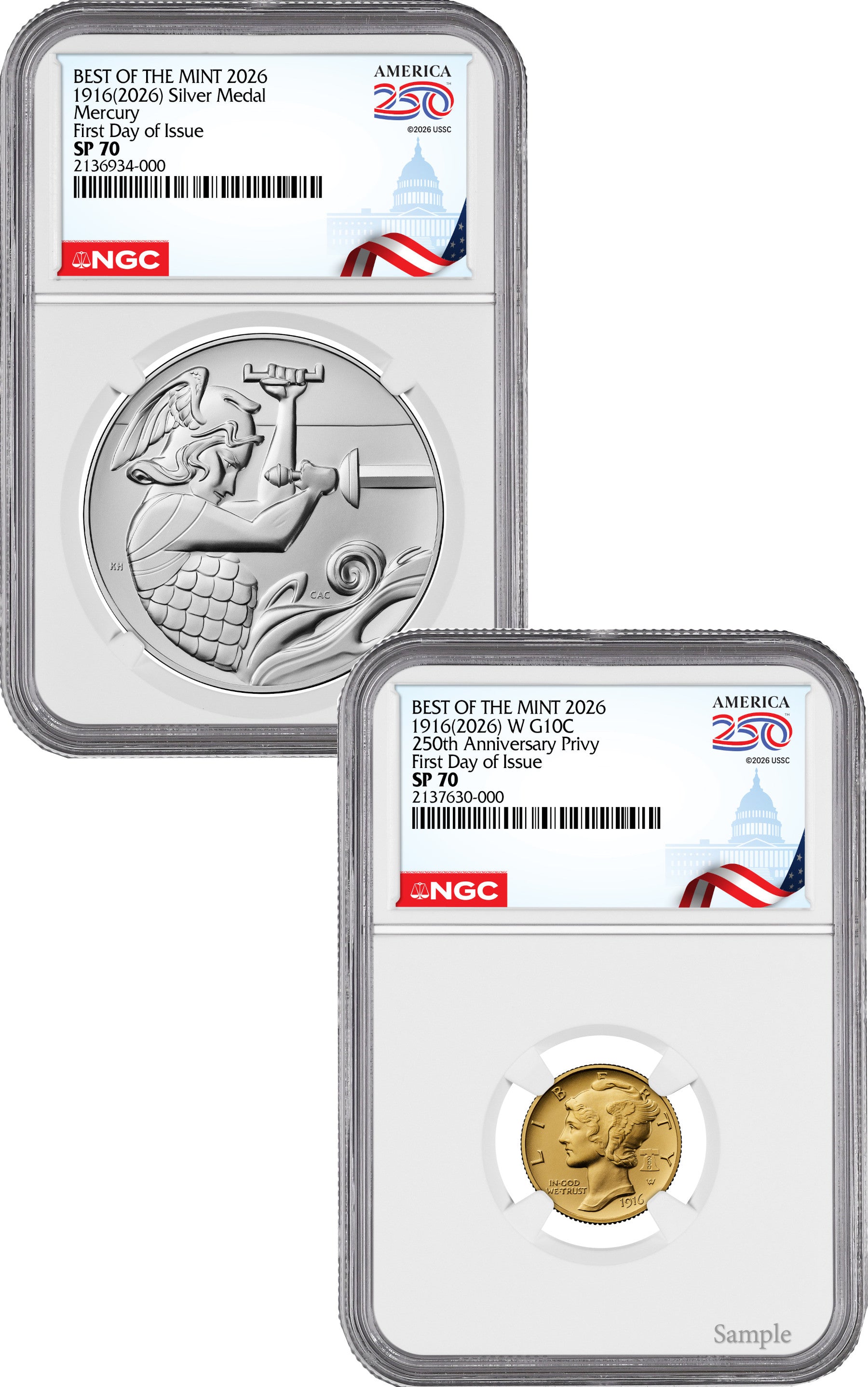 2026-W (P) Mercury Gold Silver Set FDI NGC SP70 | LCR Coin