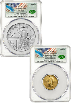 2026 Best of the Mint Standing Liberty Quarter Gold Coin & Silver Medal Set CAC SP70/MS70 Founders