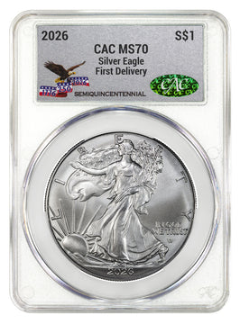 2026 American Silver Eagle 250th Anniversary FDD CAC MS70