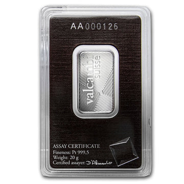 20 Gram Platinum Bar Valcambi W/Assay