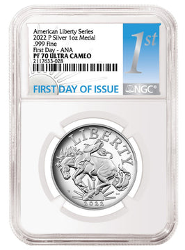 2022-P Proof American Liberty Silver Medal 1st Day ANA NGC PF70