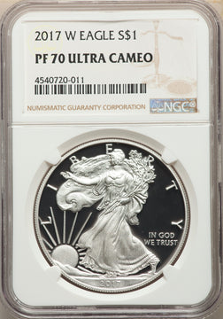 2017-W S$1 Silver Eagle NGC MS70